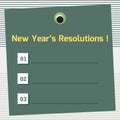 Writing note showing New Year Resolutions!.ÃÂ  Some list about New Year Resolutions. Royalty Free Stock Photo